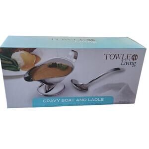 Towle Living Silver Gravy Boat and Ladle